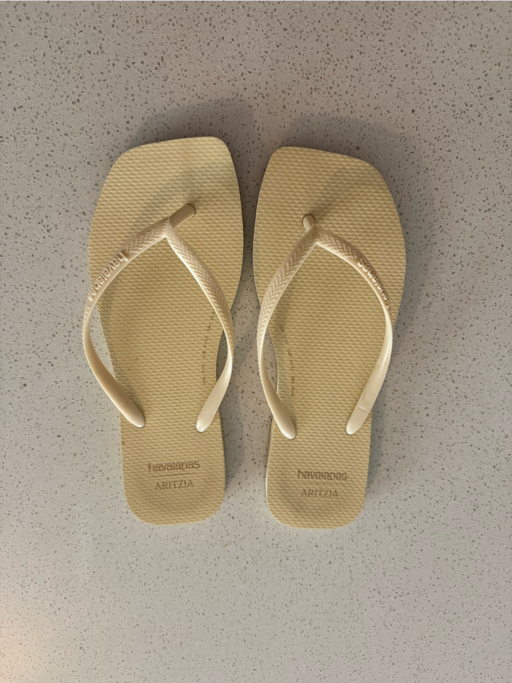 Havaianas and Aritzia Square Toe Yellow Flip Flop